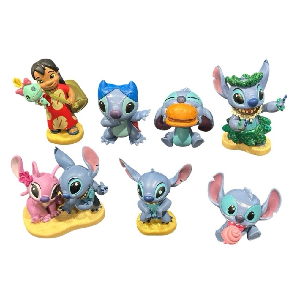 Disney Lilo & Stitch Figurine Figure Playset Toy Figures Lot of 7